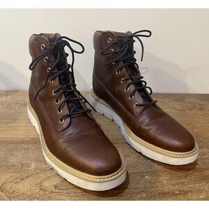 Timberland SensorFlex Womens 9.5 Brown Leather Lace Up Ankle Boots A18KE Comfort